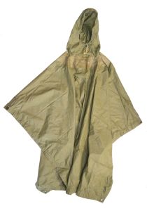GI Issue Ripstop Poncho OD Green Used