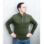 Military Style OD 5 Button Acrylic Sweater